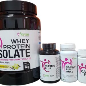 Pack Ahorro - Batido Whey protein isolate + Cabello piel y uñas + Thermoplus + Captoplus
