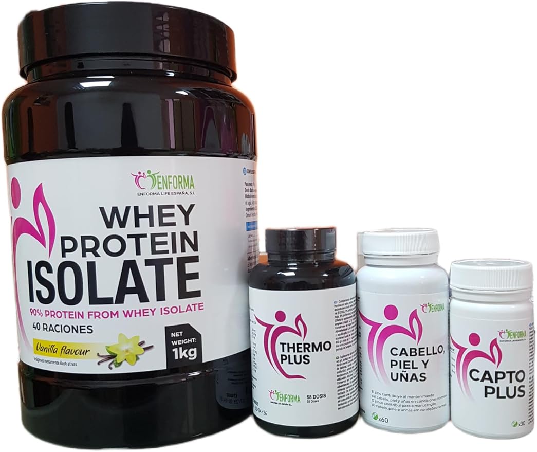 Pack Ahorro - Batido Whey protein isolate + Cabello piel y uñas + Thermoplus + Captoplus